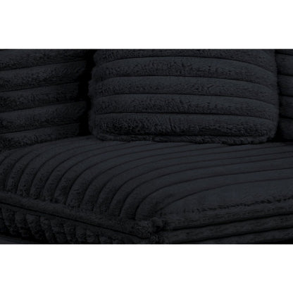 5-Piece Corduroy Modular Sectional, Black