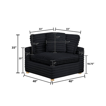 Corduroy Modular Corner Chair, Black