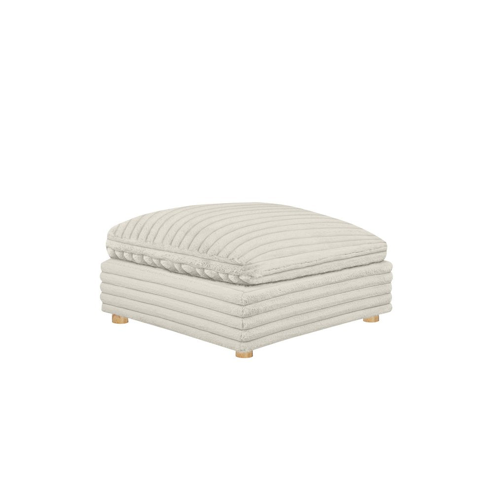 Corduroy Modular Ottoman, Beige