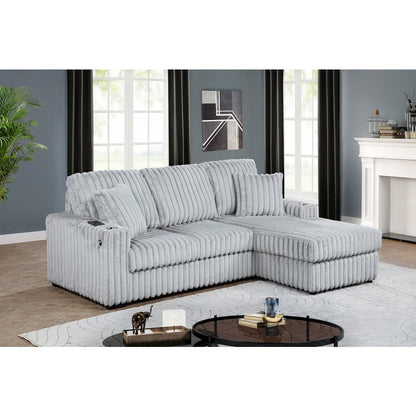 Corduroy Sectional w/ Reversible Ottoman