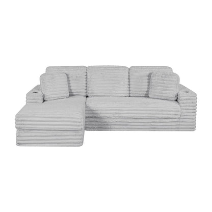 2pc Compressed Sectional Left Chase Light Gray