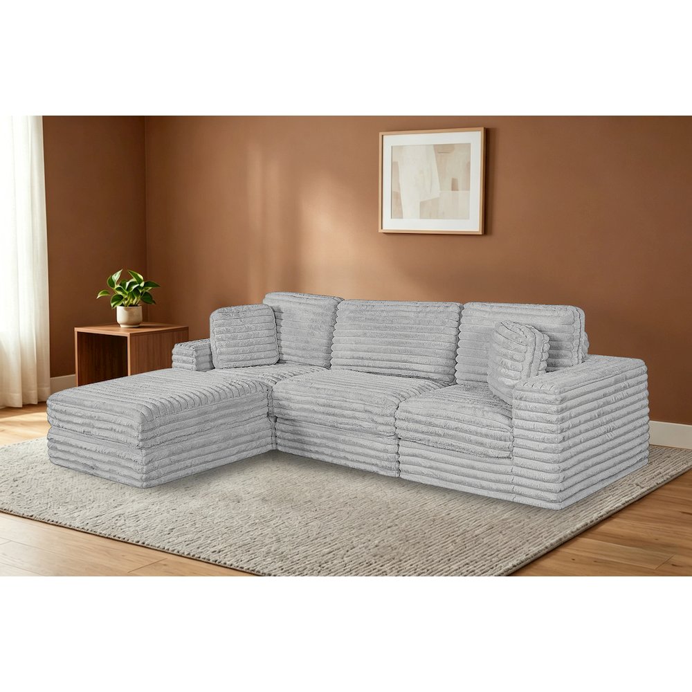 4pc Compressed Sectional Light Gray