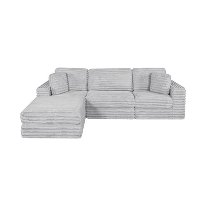 4pc Compressed Sectional Light Gray