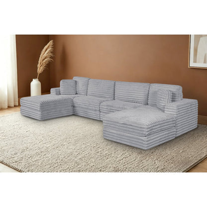 6pc Compressed Sectional Light Gray