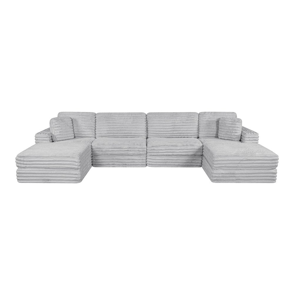 6pc Compressed Sectional Light Gray