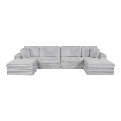6pc Compressed Sectional Light Gray