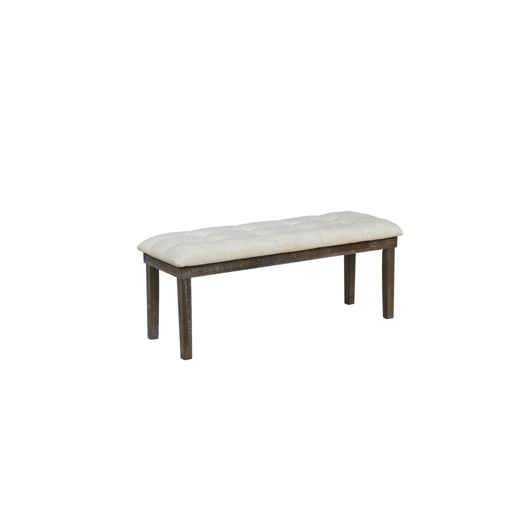6pc Dining Set w/Uph Bench and Chairs Tufted, Table w/Storage, Beige