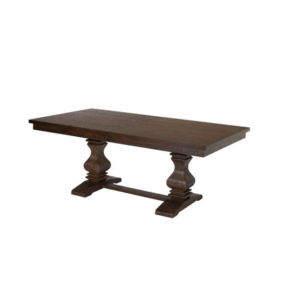 78"-96" Extension Dining Table w/Center 18-Inch Leaf, Walnut Color