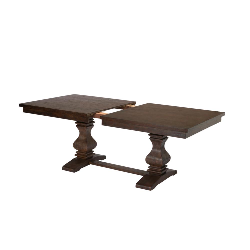 78"-96" Extension Dining Table w/Center 18-Inch Leaf, Walnut Color