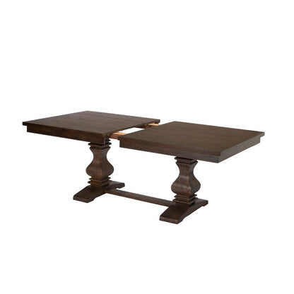78"-96" Extension Dining Table w/Center 18-Inch Leaf, Walnut Color