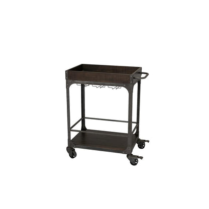 Rustic Espresso Cart w/ Lower Shelf