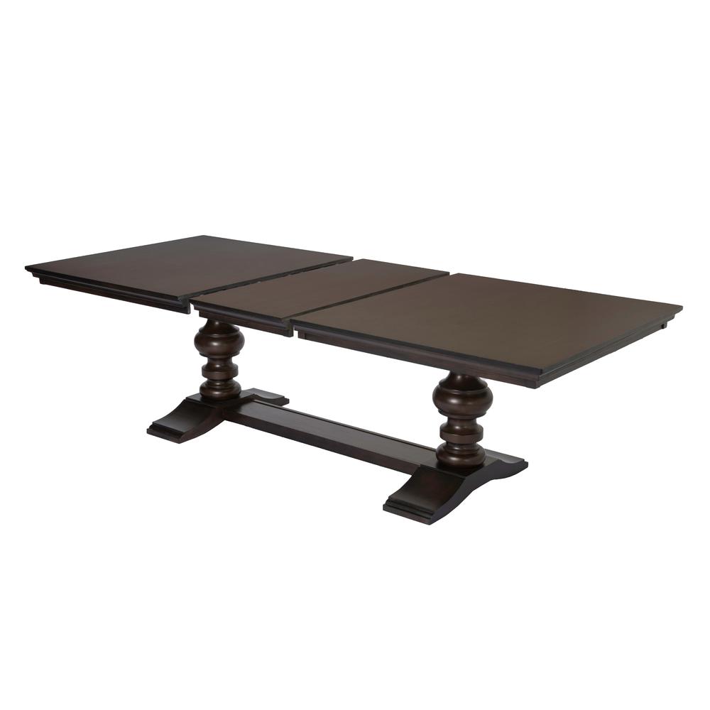 80"-100" Extension Dining Table w/Center 20-Inch Leaf, Cappuccino Color