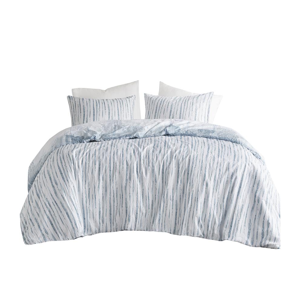 3 Piece Oversized Reversible Seersucker Duvet Cover Mini Set