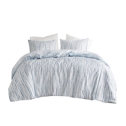 3 Piece Oversized Reversible Seersucker Duvet Cover Mini Set