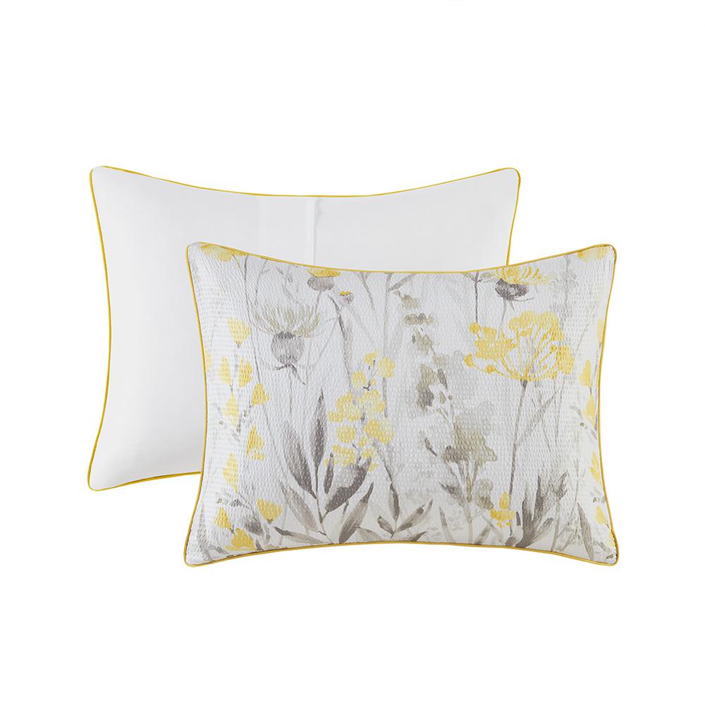 5 Piece Seersucker Comforter Set with Throw Pillows