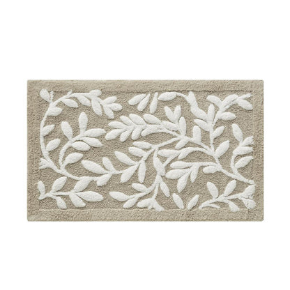 Serene Cotton Tufted Bath Rug, Taupe color