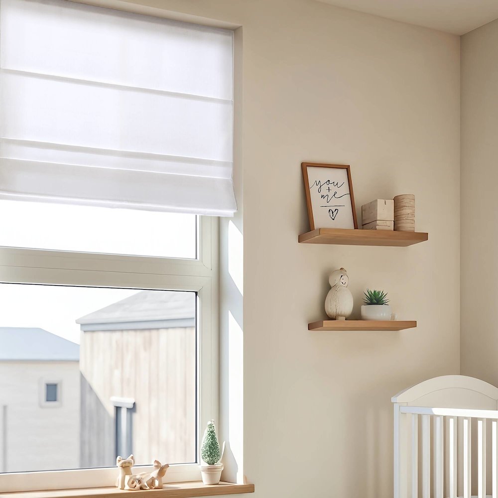 Galen Matte Cordless Roman Blind  Galen Matte fabric, Matte white color