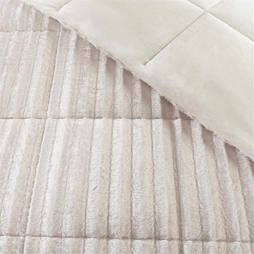 Duke Faux Fur Comforter Mini Set, Champagne color