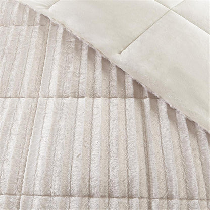 Duke Faux Fur Comforter Mini Set, Champagne color
