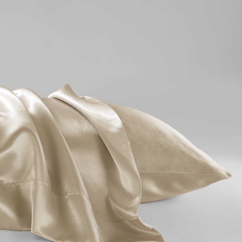 Satin Luxury 2 PC Pillowcases in Champagne