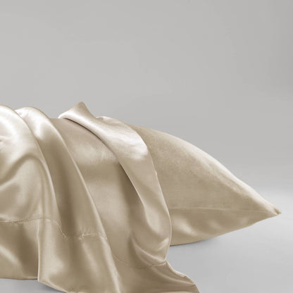 Satin Luxury 2 PC Pillowcases in Champagne