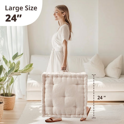 Poly Chenille Square Floor Pillow Cushion