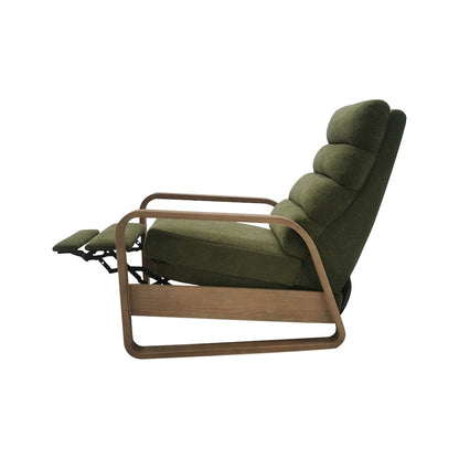Jordan Wood framed push back Recliner in Green