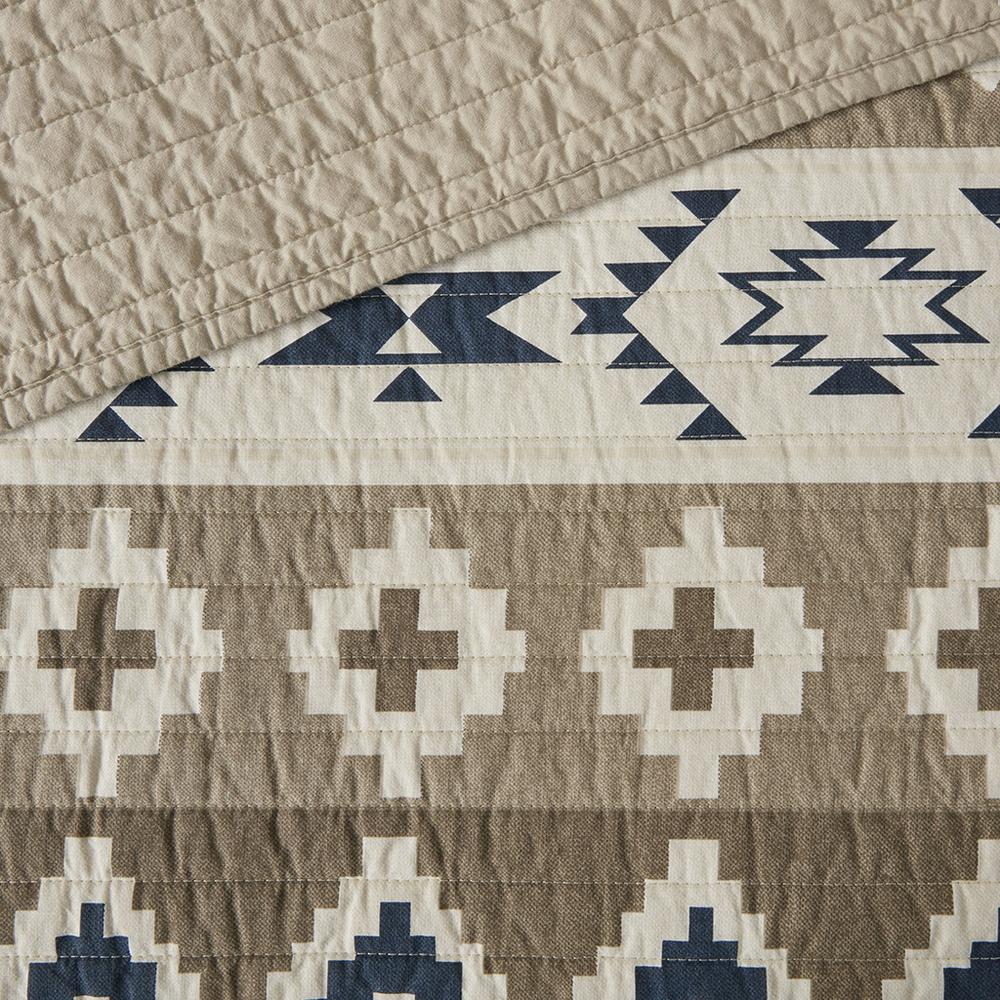 Montana Printed Cotton Oversized Quilt Mini Set, Tan color