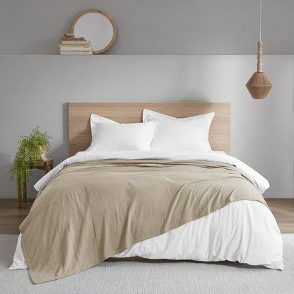 Gauze 100% Cotton Lightweight Blanket, Tan color