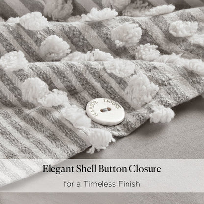 Anslee 3 Piece Cotton Yarn Dyed Duvet Cover Set