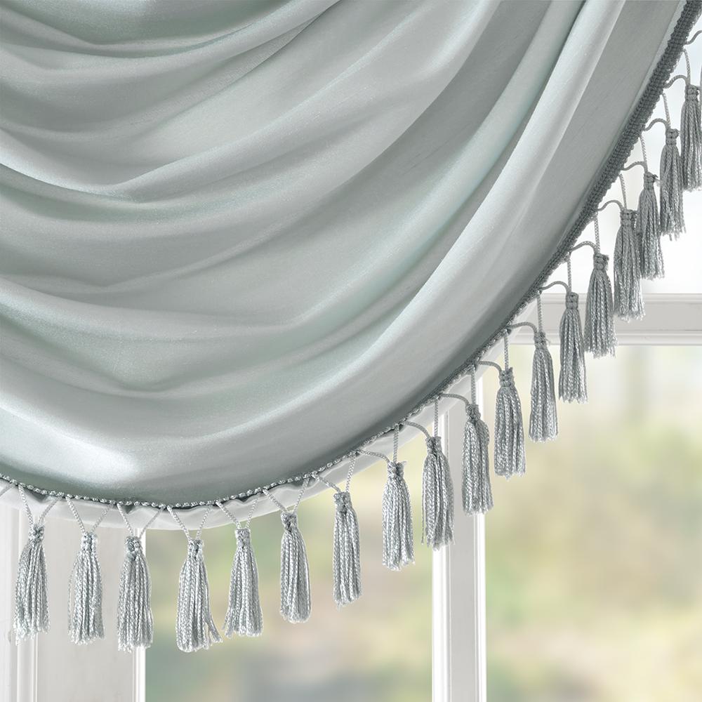 Faux Silk Waterfall Embellished Valance