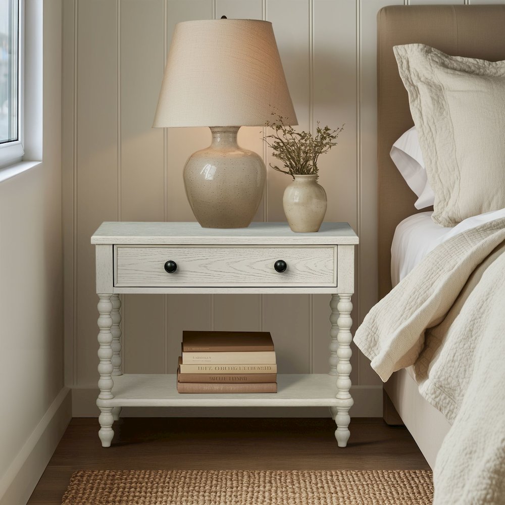 Beckett Large Nightstand, Antique Cream color