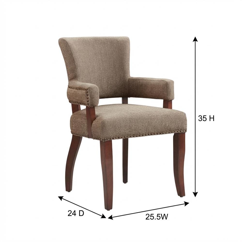 Espresso Arm Dining Chair with Elegant Design and Comfortable Seating