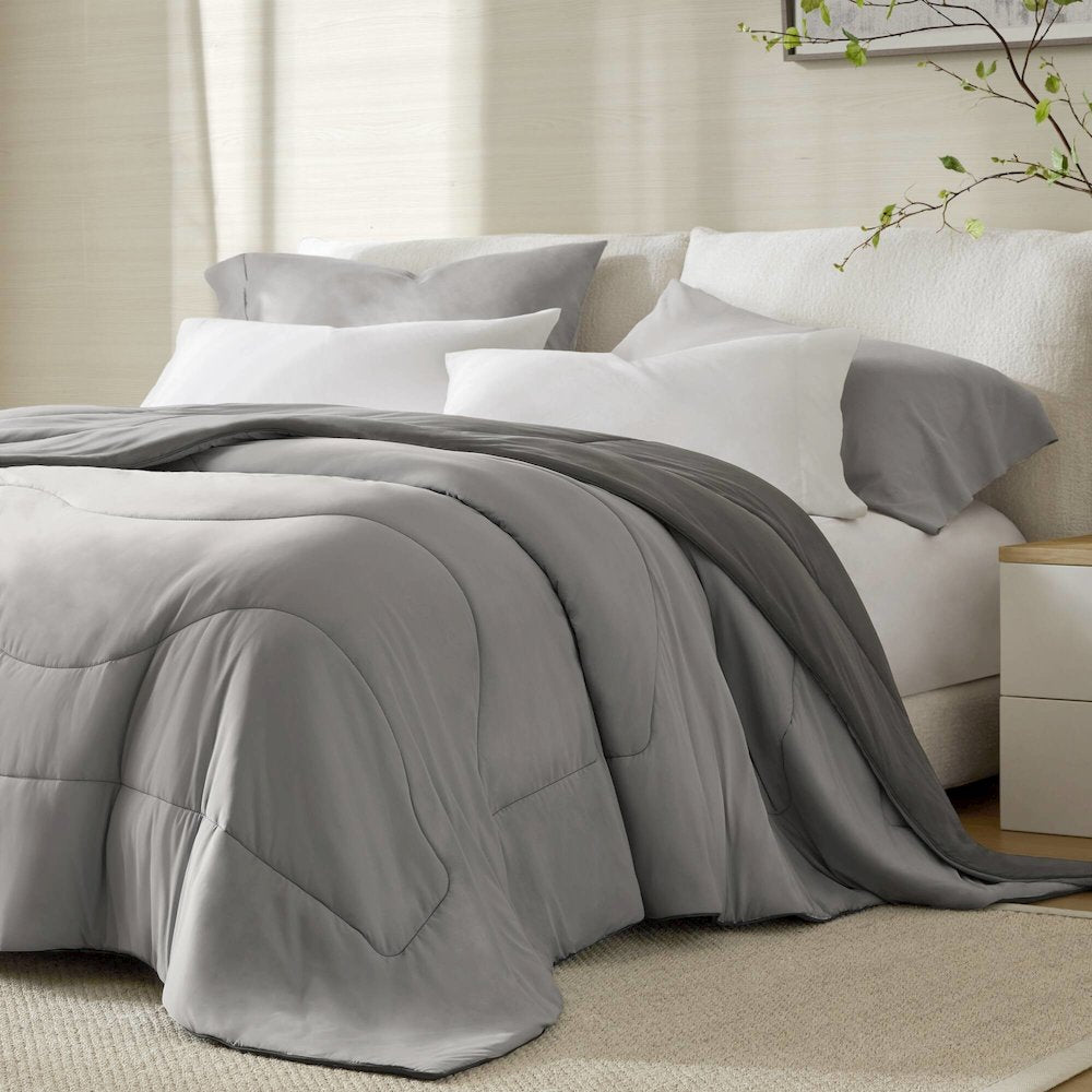 Reversible Tencel Comforter Blanket, Gray color