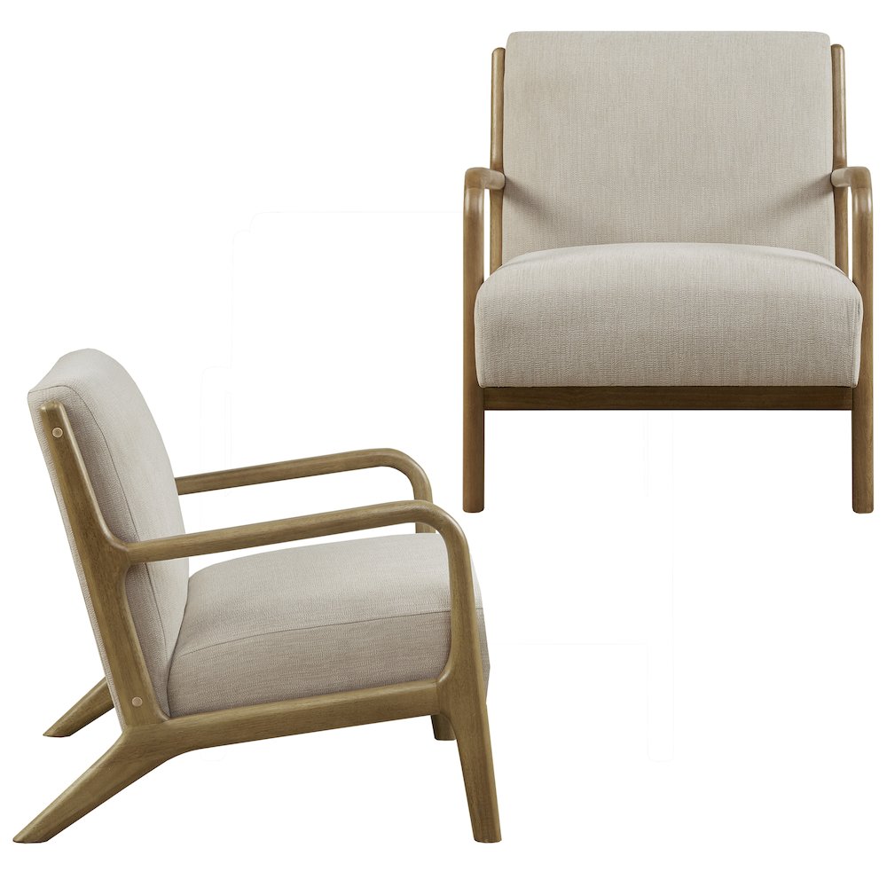 Novak Lounge Chair Set of 2 in Cream