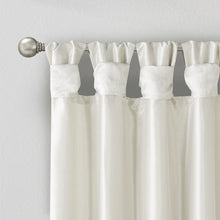 White Twisted Tab Lined Window Curtain Panel, Belen Kox