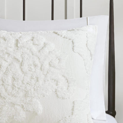 Seraphina White Chenille Duvet Cover Set, Belen Kox