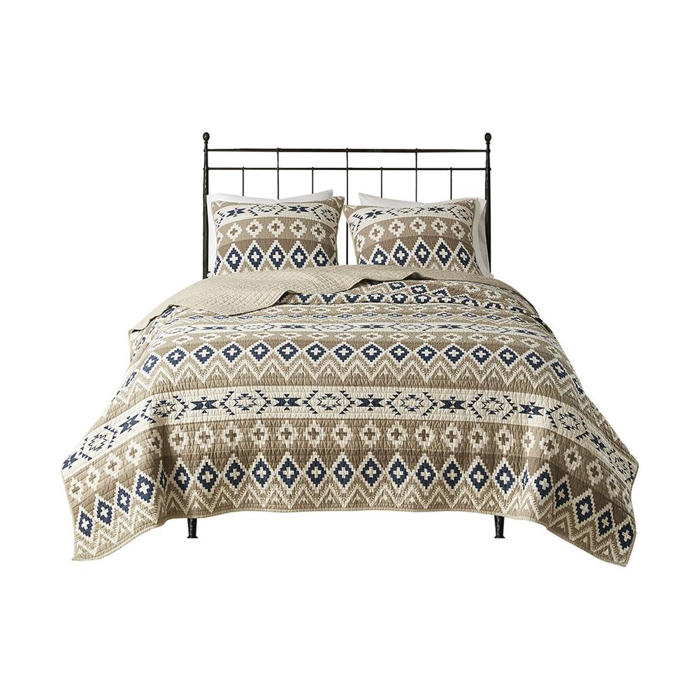Montana Printed Cotton Oversized Quilt Mini Set, Tan color