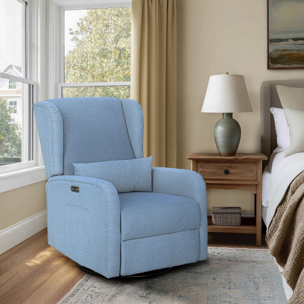 Candace Power Recliner 3-in-1 with Swivel, Glider, Charging Station