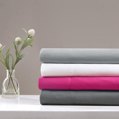 Microfiber Sheet Set with Side Storage Pockets, Grey color