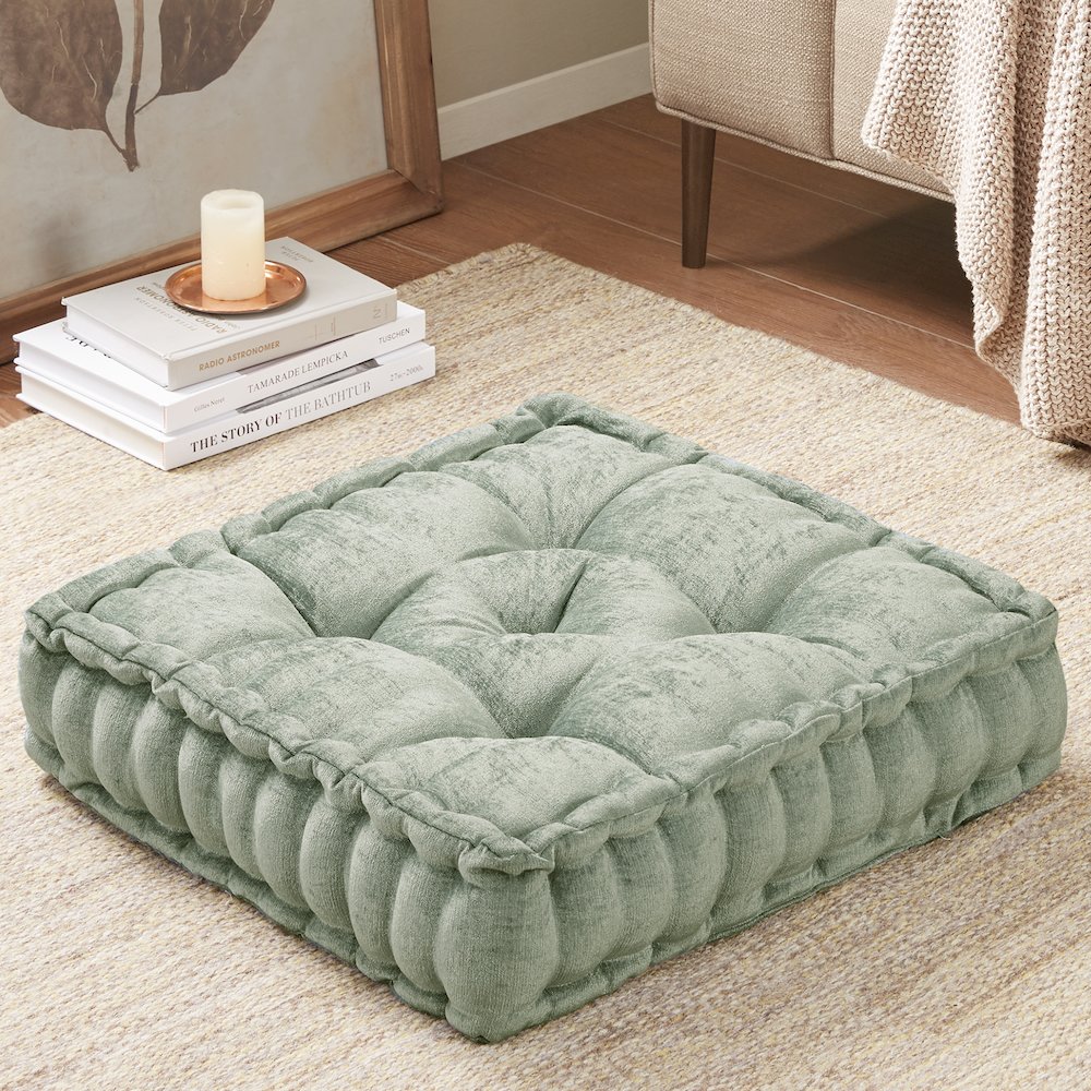Azza Poly Chenille Square Floor Pillow Cushion Compress Pack