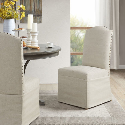 Foster Set of 2 High Back Dining Chairs with Skirts