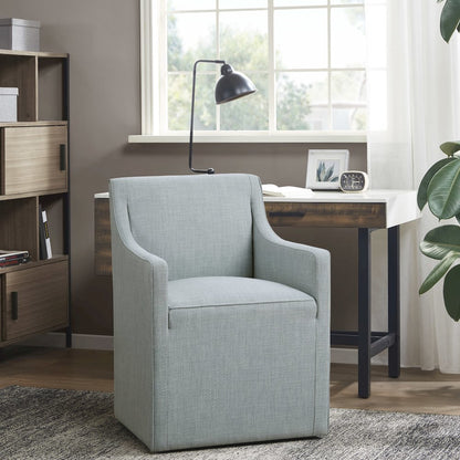 Skirted Dining Arm Chair with Casters