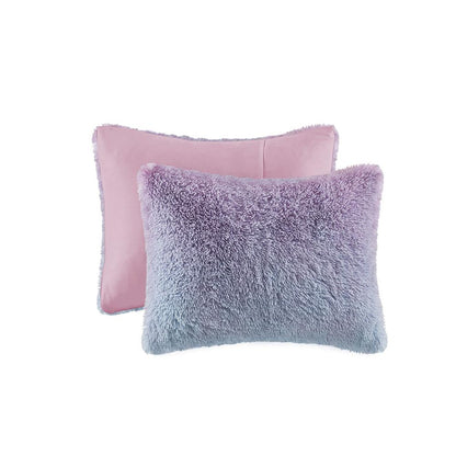 Ombre Shaggy Faux Fur Comforter Set