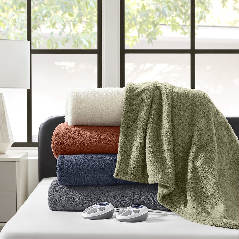 Dream Soft Heated Blanket, Sage color