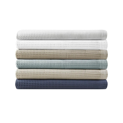 Cotton Waffle Weave Cotton Blanket, Aqua color