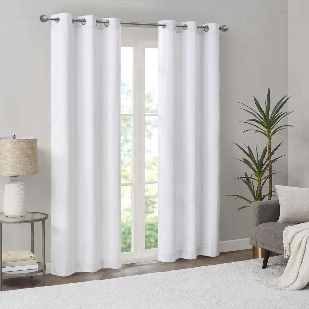 Basketweave Room Darkening Curtain Panel Pair