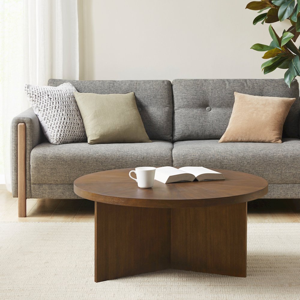 Sadie Round Coffee table, Brown color