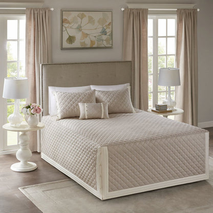 4 Piece Cotton Reversible Tailored  Bedspread  Set