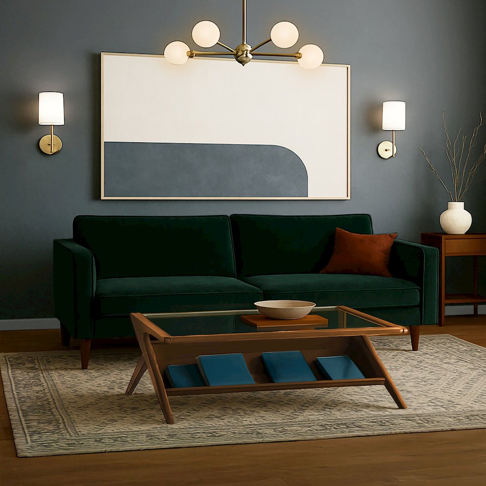 Rocket wood & tempered glass coffee table